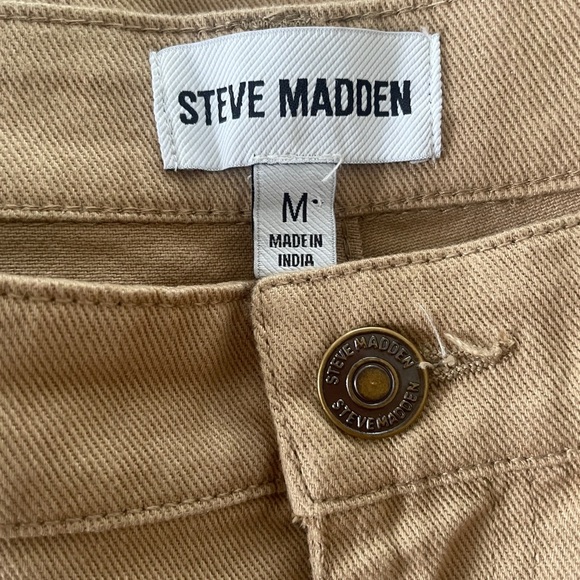 NWOT Steve Madden Tan Women's Maxi Cargo Skirt Khaki Front Slit Pockets M - Picture 4 of 5